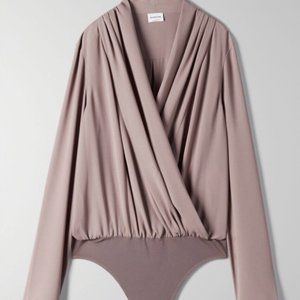 Aritzia Babaton Ambrose Bodysuit in Shadow Mauve